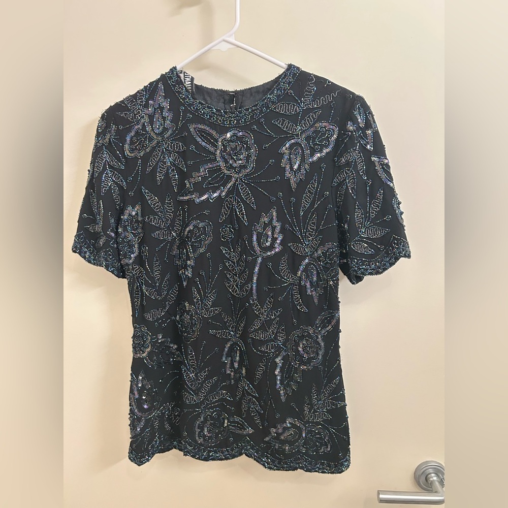 Vintage 1980s Beaded Top